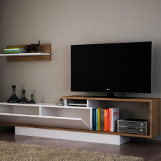 Obývací stěna Asos, 180 cm, bílá / ořech - 3