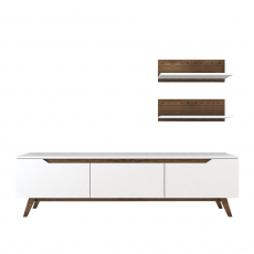 Obývací stěna Kiki, 180 cm, bílá - 10