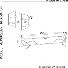 Obývací stěna Prego, 140 cm, hnědá - 8