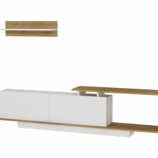 Obývacia stena Asos, 180 cm, biela / orech - 1