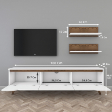 Obývacia stena Kiki, 180 cm, biela - 6