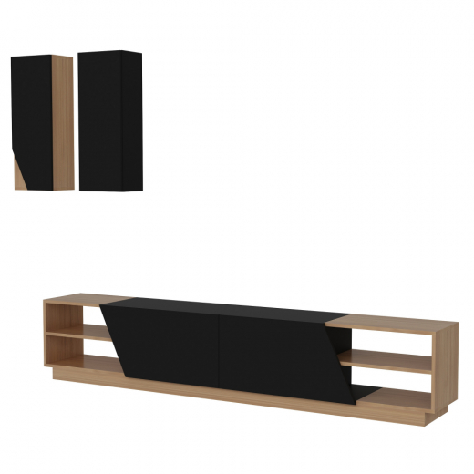 Obývacia stena Zebra, 240 cm, čierna / dub - 1