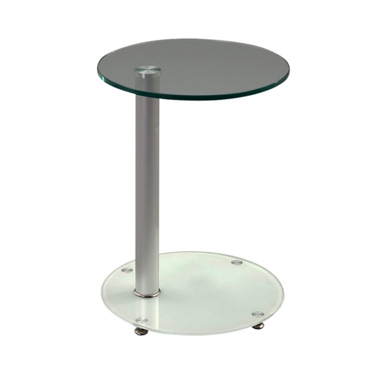 Odkládací / noční stolek Sol, 38 cm, bílá/čirá - 1