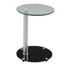 Odkládací / noční stolek Sol, 38 cm, černá/čirá - 1