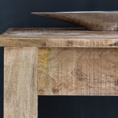 Odkladací stôl so zásuvkou Rustica, 120 cm, mangové drevo - 5