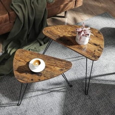 Odkládací stolek Aiden (SET 2 ks), 60 cm, hnědá - 3
