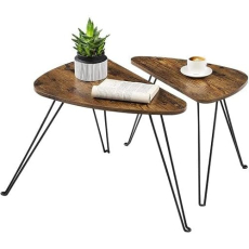 Odkládací stolek Aiden (SET 2 ks), 60 cm, hnědá - 6