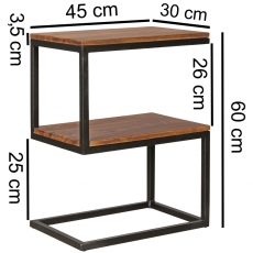 Odkládací stolek Alea, 60 cm, masiv Sheesham - 3