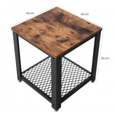 Odkládací stolek Ales, 55 cm, hnědá - 5
