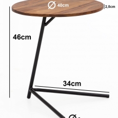 Odkládací stolek Athe, 46 cm, masiv Sheesham - 4