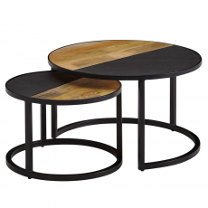 Odkládací stolek Berbes (SET2 ks), 60 cm, černá - 1