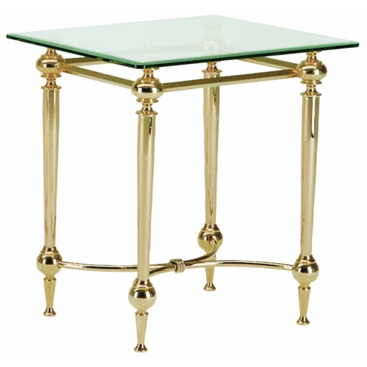 Odkládací stolek Birge I., 53 cm, zlatá / čirá - 1