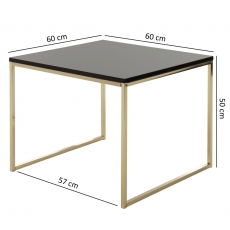 Odkládací stolek Bisa, 60 cm, černá / zlatá - 4