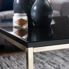 Odkládací stolek Bisa, 60 cm, černá / zlatá - 6