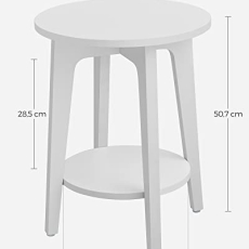 Odkládací stolek Bowser, 40 cm, bílá - 5