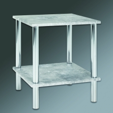 Odkládací stolek Brant, 47 cm, beton / chrom - 1