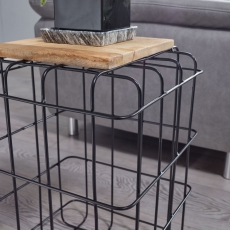 Odkládací stolek Cage, 52 cm, masiv mango - 6