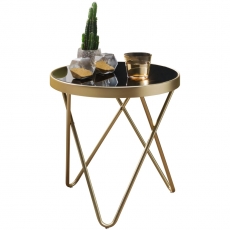 Odkládací stolek Cala, 46 cm, černá / zlatá - 1