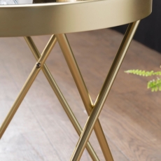 Odkládací stolek Cala, 46 cm, černá / zlatá - 6