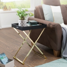 Odkládací stolek Dara, 61 cm, černá / zlatá - 3