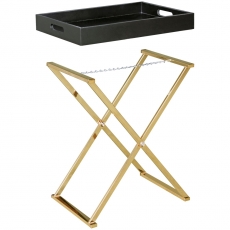 Odkládací stolek Dara, 61 cm, černá / zlatá - 7