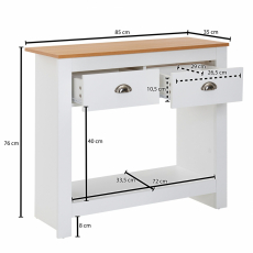 Odkládací stolek Deliman, 85 cm, bílá - 4