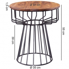 Odkládací stolek Demt, 55 cm, masiv Sheesham - 4