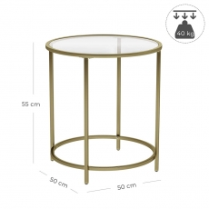 Odkládací stolek Einat, 55 cm, zlatá - 6