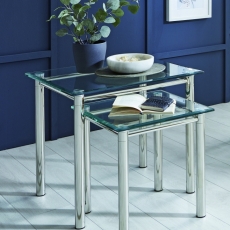 Odkládací stolek Embu, 42 cm, čiré sklo - 2