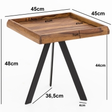 Odkládací stolek Emré, 48 cm, masiv Sheesham - 4