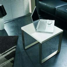 Odkládací stolek Eros, 45 cm, bílá / nerez - 1
