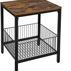 Odkládací stolek Esra, 50 cm, hnědá / černá - 1