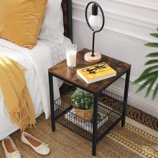 Odkládací stolek Esra, 50 cm, hnědá / černá - 4