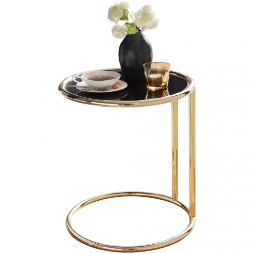 Odkládací stolek Fadi, 53 cm, zlatá / černá - 1