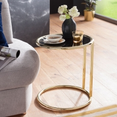 Odkládací stolek Fadi, 53 cm, zlatá / černá - 2