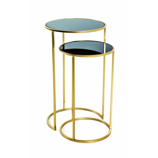 Odkládací stolek Fairy (SADA 2 ks), 60 cm, zlatá / černá - 1