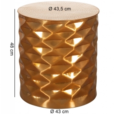 Odkládací stolek Fatos, 48 cm, zlatá - 3
