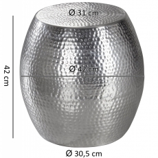 Odkládací stolek Fura, 42 cm, stříbrná - 3