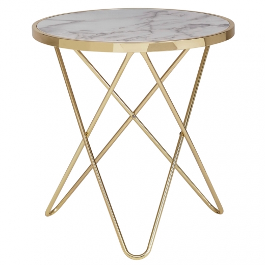 Odkládací stolek Galla, 57 cm, zlatá - 1
