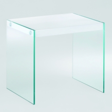 Odkládací stolek Gero, 35 cm, bílá / čirá - 1