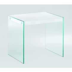 Odkládací stolek Gero, 35 cm, bílá / čirá