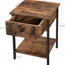 Odkládací stolek Hermina, 55 cm, hnědá - 6