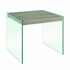 Odkládací stolek Heron, 35 cm, čirá / dub - 1