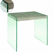 Odkládací stolek Heron, 43 cm, čirá / dub - 3