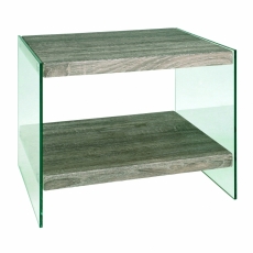 Odkládací stolek Heron, 45 cm, čirá / dub - 1