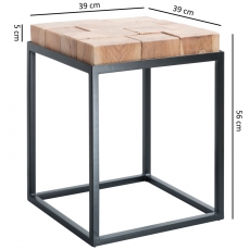 Odkládací stolek Hima, 56 cm, masiv akát - 4