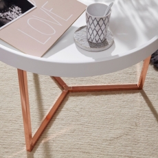 Odkládací stolek Hira, 58,5 cm, bílá / měděná - 6