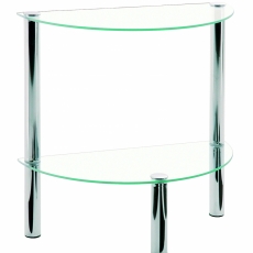 Odkládací stolek Jaylen II., 47 cm, čirá / chrom - 1
