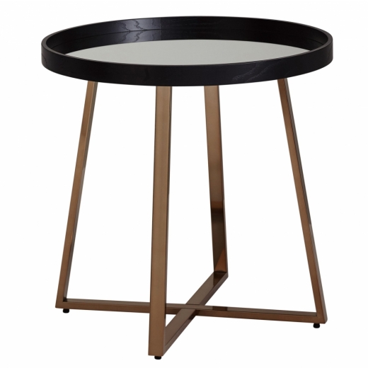 Odkládací stolek Jerry, 58 cm, černá / zlatá - 1