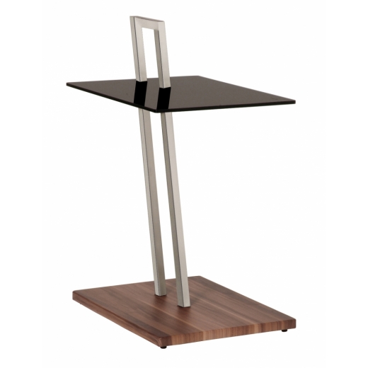 Odkládací stolek Kiefer, 67 cm, ořech / černá - 1